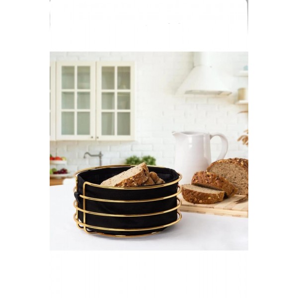 paslanmaz metal kaliteli yuvarlak  gold şık ekmeklik