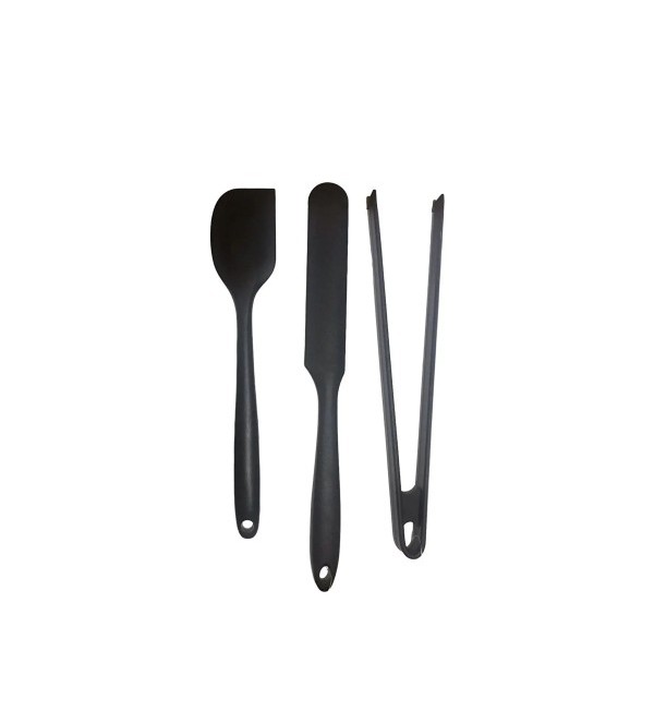 3'lü Silikon Spatula - Pasta Spatulası - Maşa Silikon Spatula