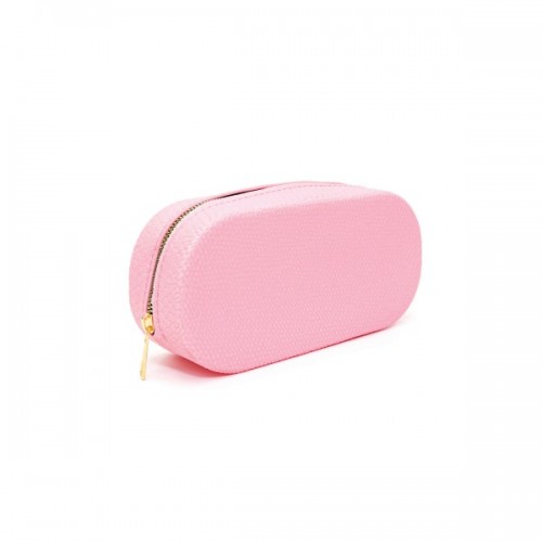 Toz Pembe Aromatik Kokulu Piton Yılan Desenli Takı Fırça Özel Makyaj Çantası