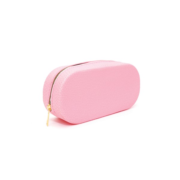 Toz Pembe Aromatik Kokulu Piton Yılan Desenli Takı Fırça Özel Makyaj Çantası