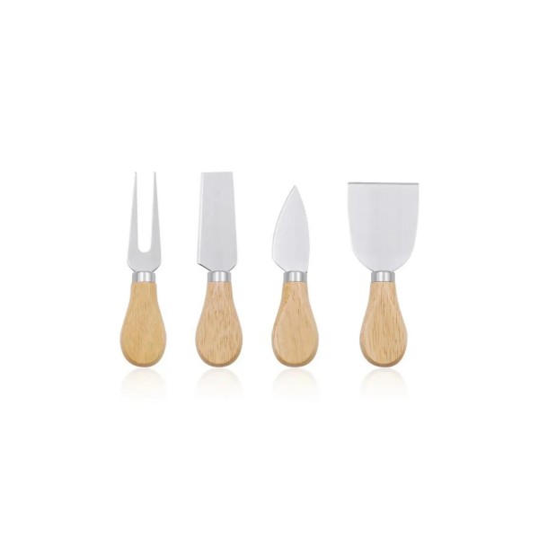 İvory 4'lü bambu saplı çelik peynir bıçak seti İvory 4'lü bambu saplı çelik peynir bıçak seti