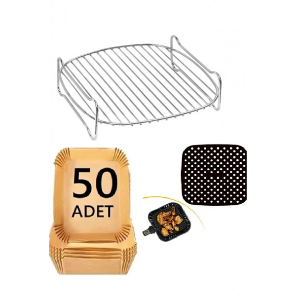 xxl airfrey set ızgara-pişirme kağıdı-delikli silikon mat silikon mat ve ızgara teli