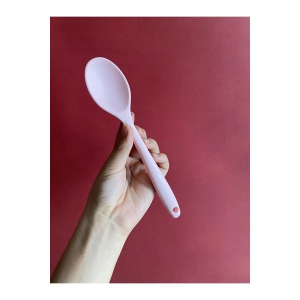 Ivory silikon kaşık ısıya dayanıklı ve sert ısıya dayanıklı silikon kaşık pembe