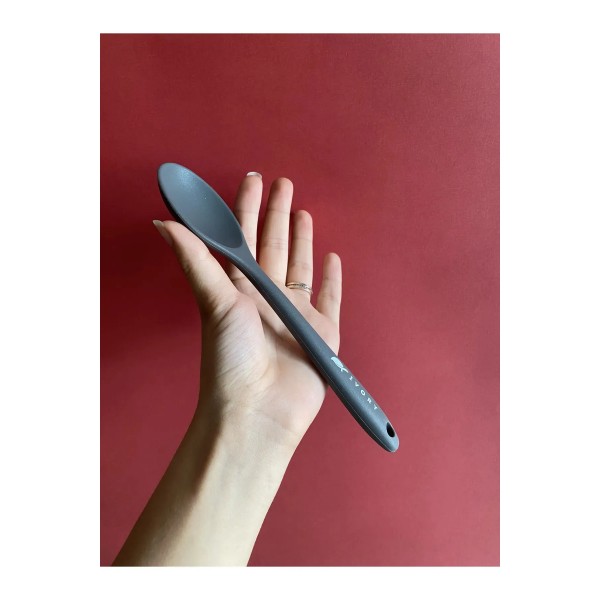 Ivory silikon kaşık ısıya dayanıklı ve sert ısıya dayanıklı silikon kaşık gri Ivory silikon kaşık ısıya dayanıklı ve sert ısıya dayanıklı silikon kaşık gri